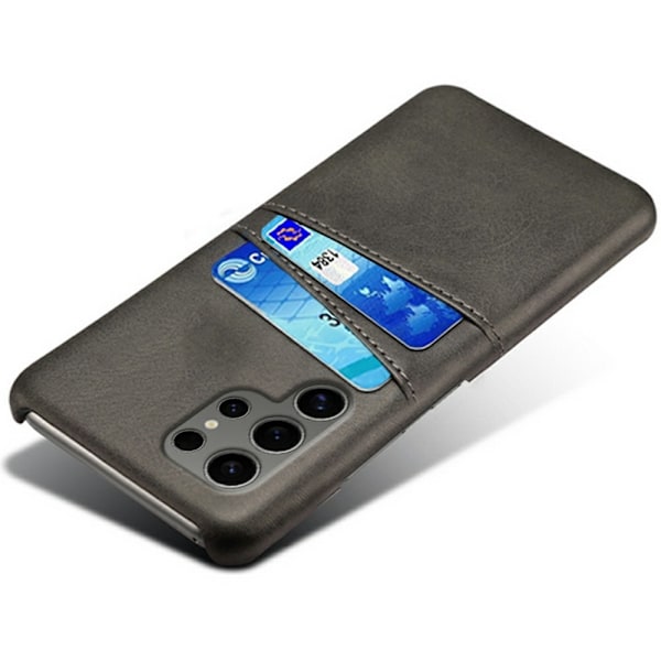 SKALO Samsung S25 Ultra PU-Läder Korthållare Skal - Svart Svart