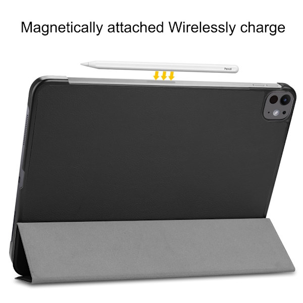 SKALO iPad Pro 13 (2024) Trifold Suojakotelo - Musta Black
