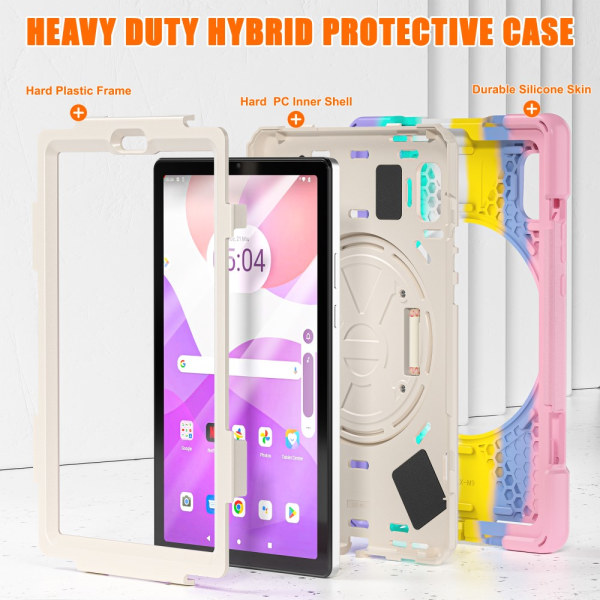 SKALO Lenovo Tab M9 Extra Shockproof Armor Shockproof Cover - Rainbow Multicolor
