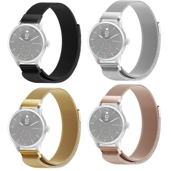 SKALO Milanese Loop till Withings ScanWatch 38mm - Fler färger Rosa guld