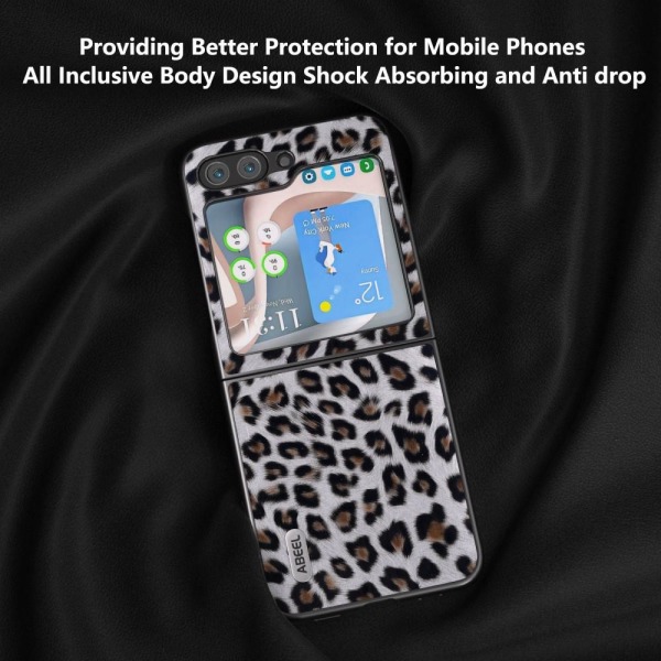 SKALO Samsung Z Flip5 ABEEL Leopard Cover - Sølv Silver