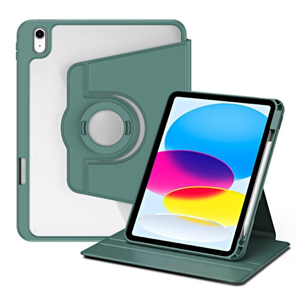 SKALO iPad 11" (2025) PU-Läder Rotary Kickstand Detachable 2 i 1 Fodral - Grön Grön