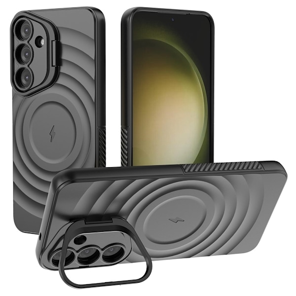 SKALO Samsung S25 Ripple Texture Cover - Sort Black