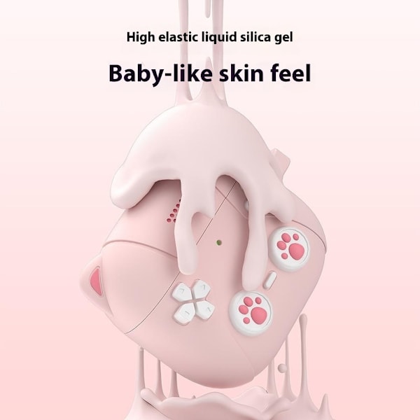 SKALO AirPods 4 Cute Cat Controller Fodral - Rosa Rosa