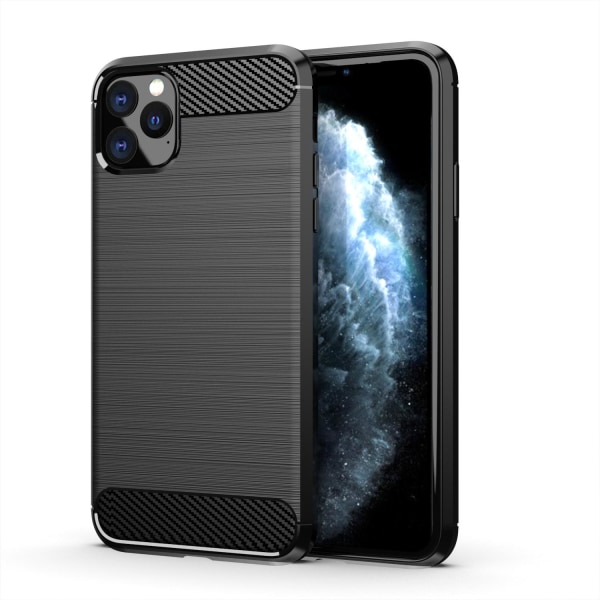 SKALO iPhone 11 Pro Armor Carbon Stødsikker TPU-cover - Vælg far Black