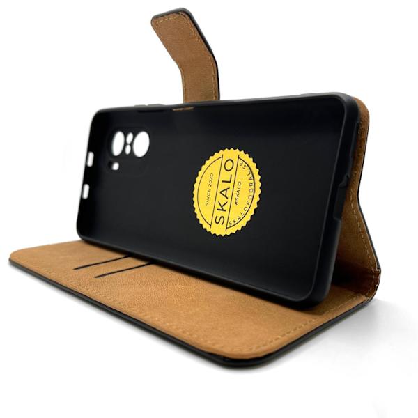 SKALO Xiaomi Poco F3 Plånboksfodral Äkta Skinn - Fler färger Svart