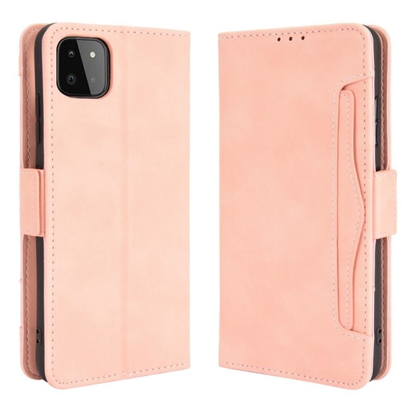 SKALO Samsung A22 5G 6-TACK Pung Etui - Pink Pink