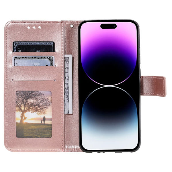 SKALO iPhone 16 Pro Max Mandala Flip Cover - Rosa guld Pink gold