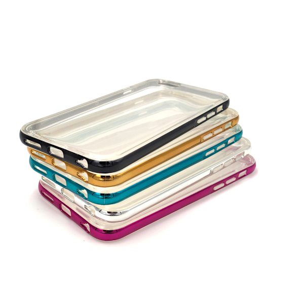 TPU silikonskal med färgad ram iPhone 6/6S Gold