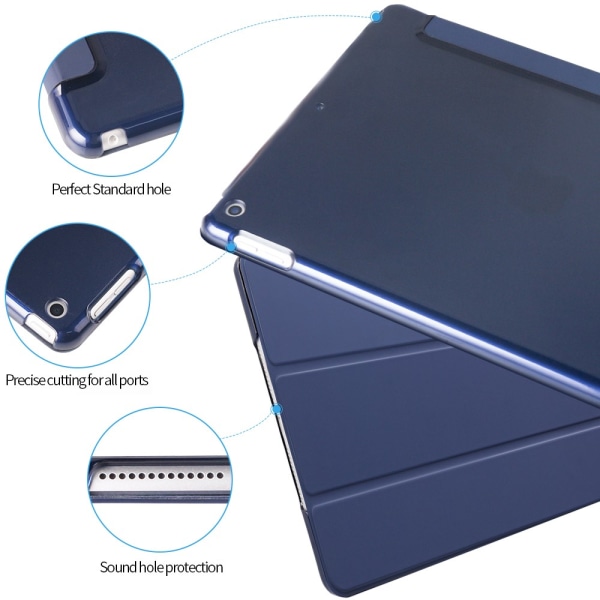 SKALO iPad 10.2 Trifold Flip Cover - Mørkeblå Dark blue