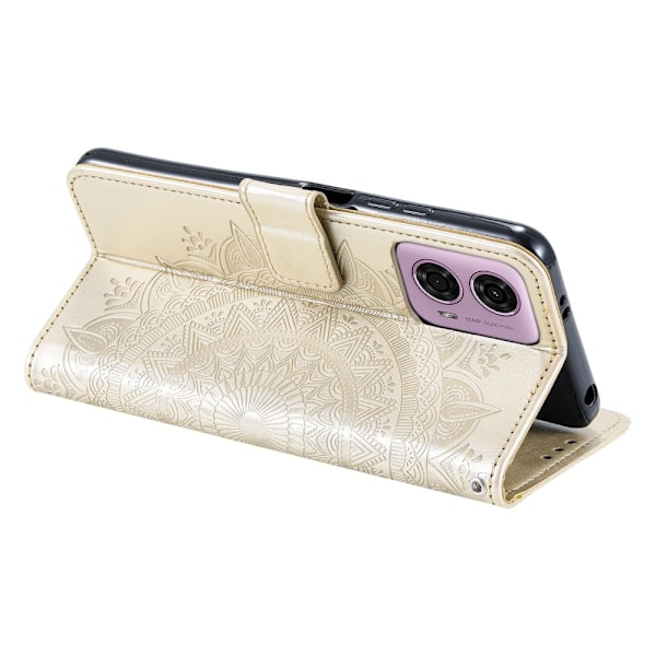 SKALO Motorola Moto G85 5G Mandala Flip Cover - Guld Gold