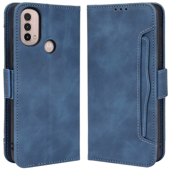 SKALO Moto E20/E30/E40 6-FACK Plånboksfodral - Blå Blue