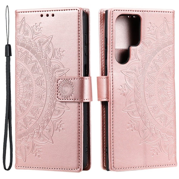 SKALO Samsung S24 Ultra Mandala Plånboksfodral - Roséguld Rosa guld