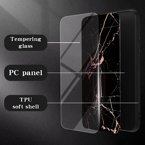 SKALO Samsung S25 Edge Marmori Karkaistu Lasi TPU Suojakuori - #1 Multicolor