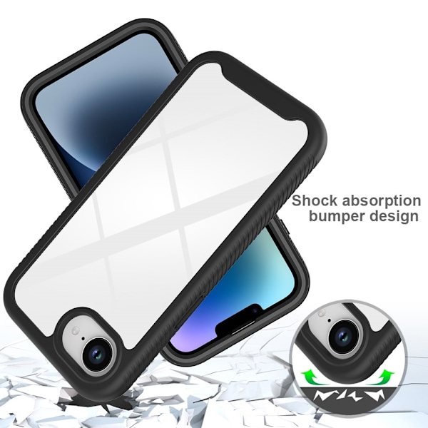 SKALO iPhone 16e Shockproof Clear Hybrid Suojakuori - Tummansininen Dark blue