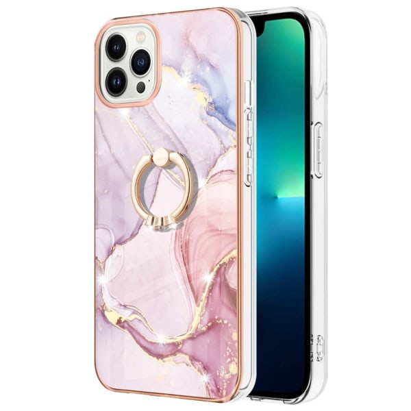 SKALO iPhone 14 Pro Max Marmor TPU Cover med ring - #2 Multicolor