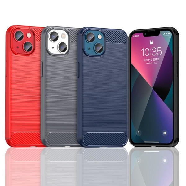 SKALO iPhone 14 Armor Carbon Iskunkestävä TPU suojakuori - Valitse väri Red