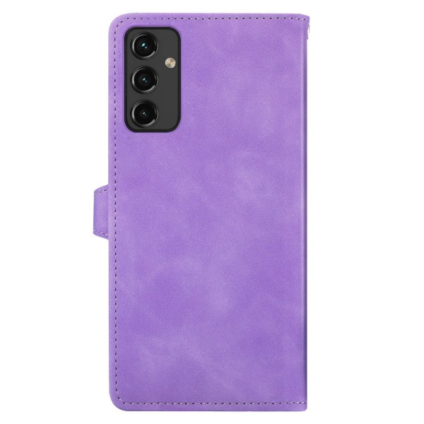SKALO Samsung A14 4G/5G Big Wallet Flower Lompakkokotelo - Violetti Purple