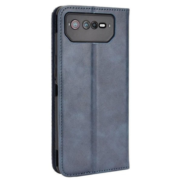 SKALO Asus ROG Phone 6/6Pro/6D/6D Ultimate 5G Kohokuvioitu Premium lompakkokotelo - Sininen Blue