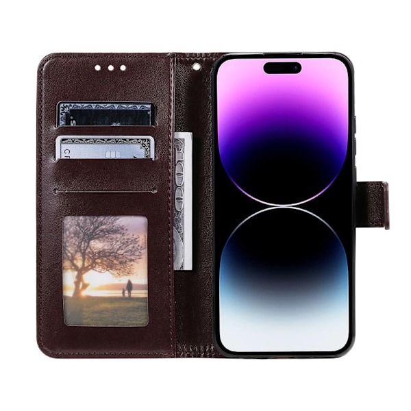 SKALO iPhone 16 Plus Mandala Flip Cover - Brun Brown