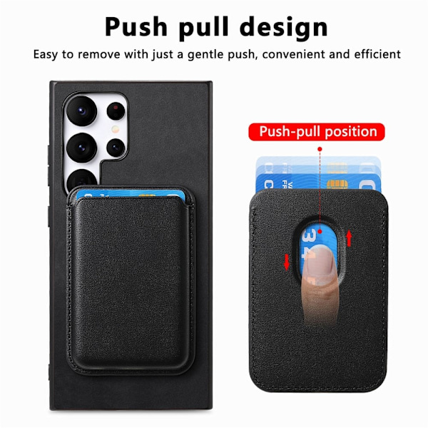SKALO Samsung S25 Ultra 2-i-1 PU-Läder Skal+Korthållare - Svart Svart