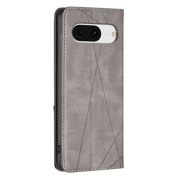 Google Pixel 8 BINFEN COLOR Præget Flip Cover - Grå Grey