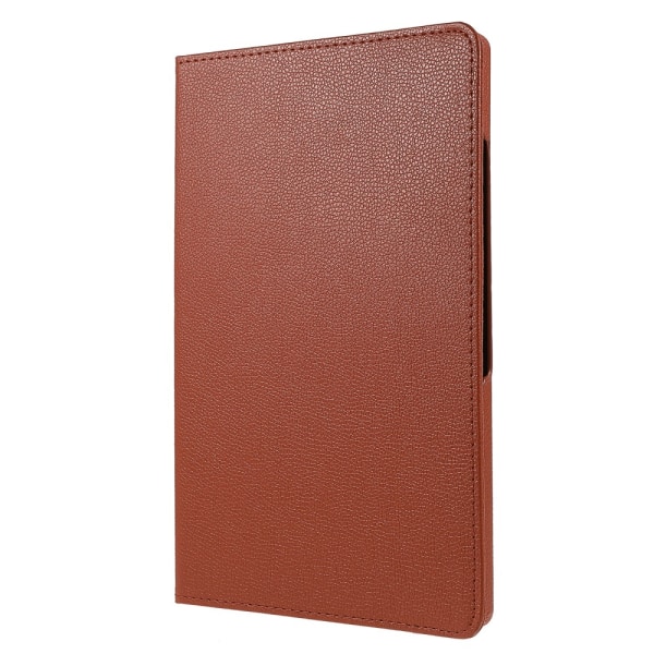 SKALO Samsung Tab A8 10.5 (2021/2022) 360 Litchi Flip Cover - Brun Brown