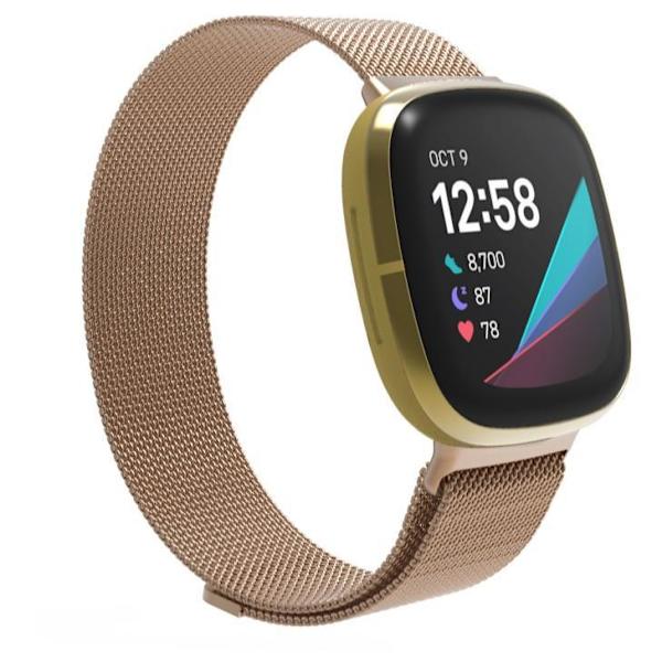 SKALO Milanese Loop till Fitbit Versa 3 - Fler färger Rosa guld