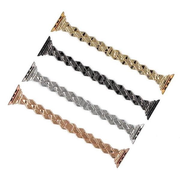 SKALO Metalarmbånd "Braided" Apple Watch Series 1-3 38mm - Vælg farve Silver