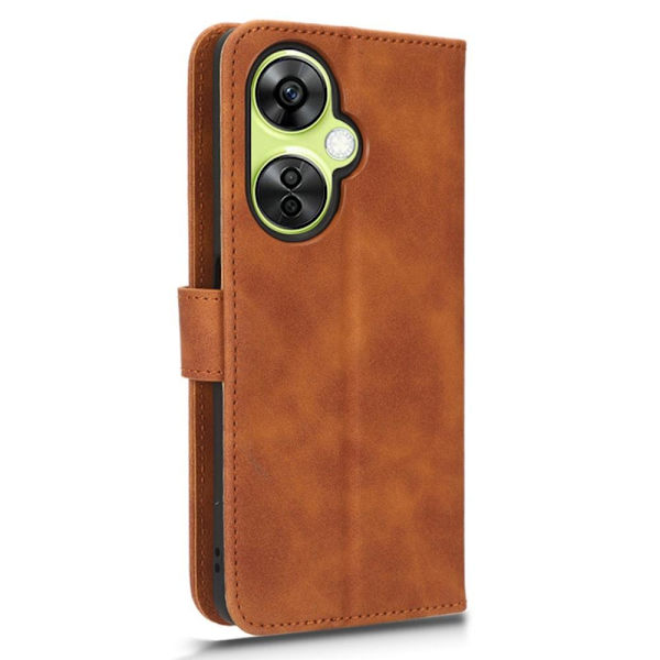 SKALO OnePlus Nord CE 3 Lite 5G Matt PU-læderpungetui - Brun Brown
