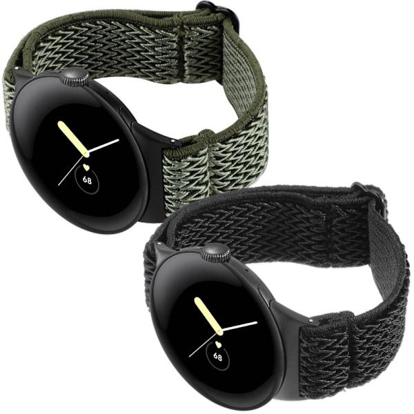 SKALO Flätat tygarmband Google Pixel Watch / Pixel Watch 2 - Fler färger Svart