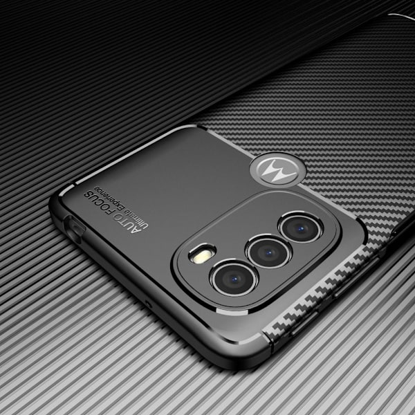 SKALO Moto G31 / G41 / G71 Carbon Fiber TPU-skal - Svart Svart