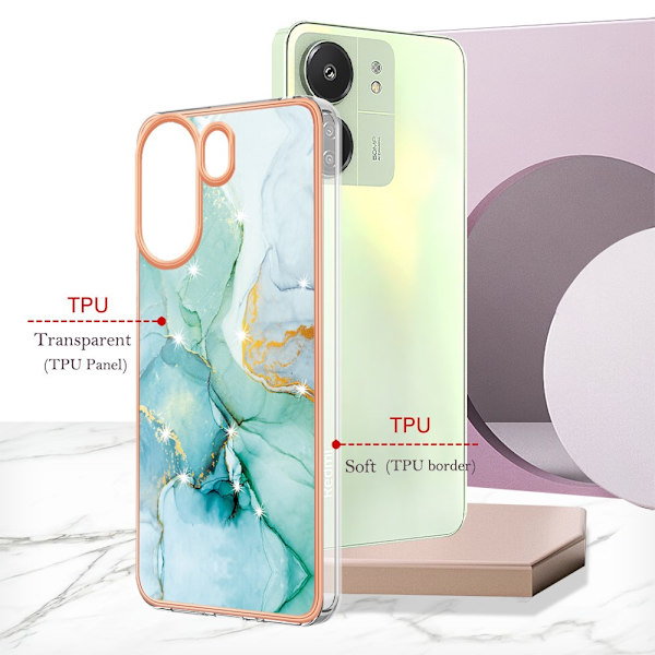 SKALO Xiaomi Redmi 13C 4G Marmor TPU-cover - #2 Multicolor