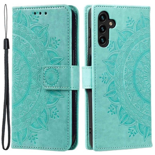 SKALO Samsung A54 5G Mandala lompakkokotelo - Turkoosi Turquoise