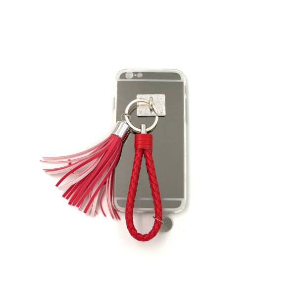 Bling Mirror -kuori tupsulla ja nauhalla iPhone 6 / 6S - enemmän värejä Red