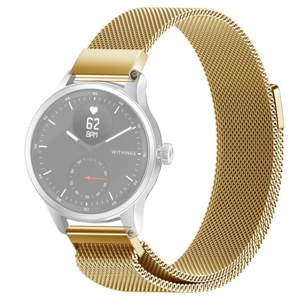 SKALO Milanese Loop til Withings ScanWatch 42mm - Vælg farve Gold