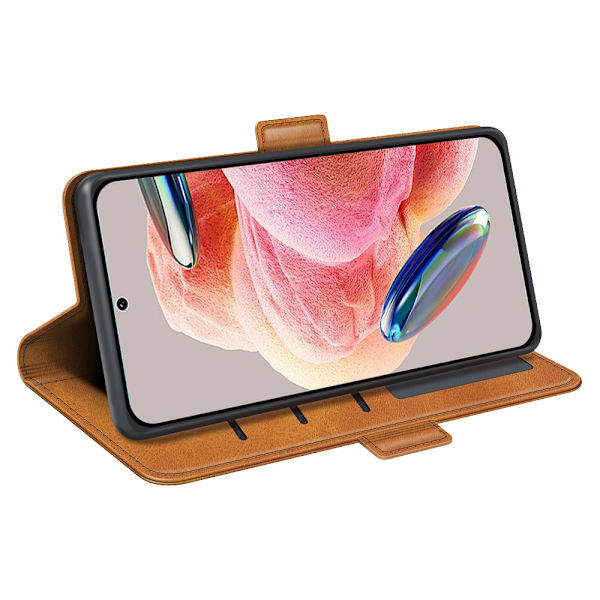SKALO Xiaomi Redmi Note 12 4G Premium Plånboksfodral - Ljusbrun Ljusbrun