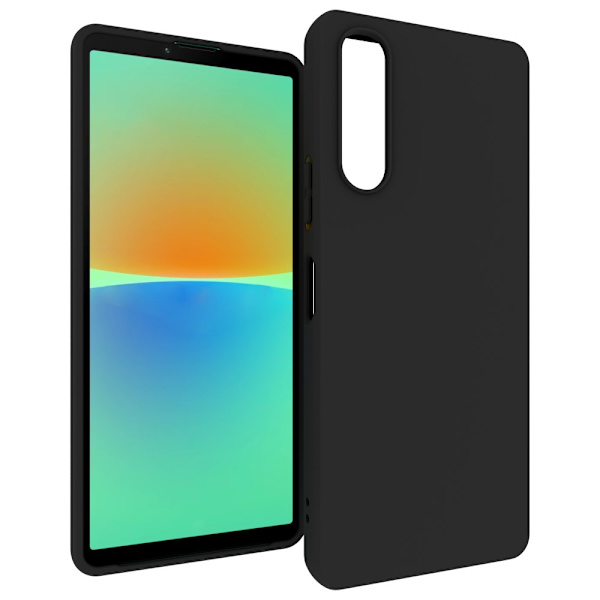 SKALO Sony Xperia 10 V Mattamusta erittäin ohut TPU-suojakuori Black