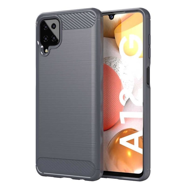 SKALO Samsung A12 Armor Carbon Iskunkestävä TPU suojakuori - Valitse väri Grey