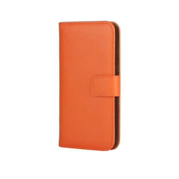 SKALO iPhone 11 Pro Max Flip Cover m. Pung i Ægte Læder - Vælg f Orange