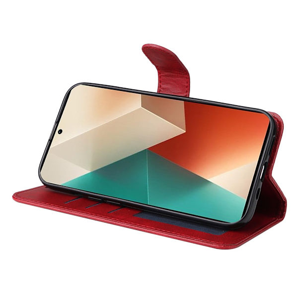 SKALO Xiaomi Redmi Note 13 5G PU-Läder Plånboksfodral - Fler färger Röd
