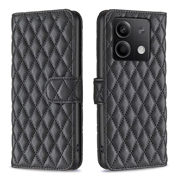 SKALO Xiaomi Redmi Note 13 4G BINFEN COLOR Quiltat Plånbok - Svart Svart