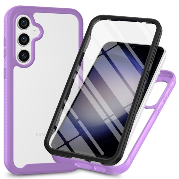 SKALO Samsung A36 5G Shockproof Clear Hybrid+Näytönsuoja Suojakuori - Violetti Purple