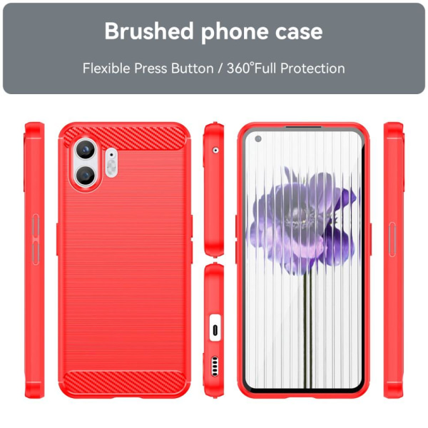 SKALO Nothing Phone (2) Armor Carbon Stødsikker TPU-cover - Vælg farve Red