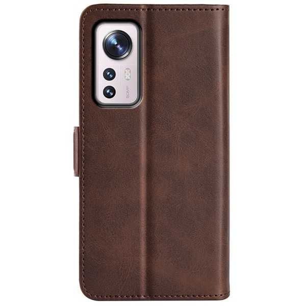 SKALO Xiaomi 12 Premium Wallet Flip Cover - Brun Brown