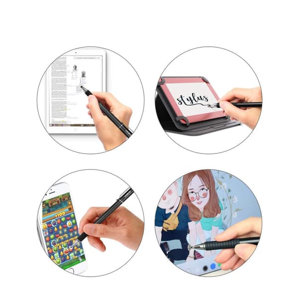 Tech-Protect Styluspen med dobbelte spidser - Sort Black