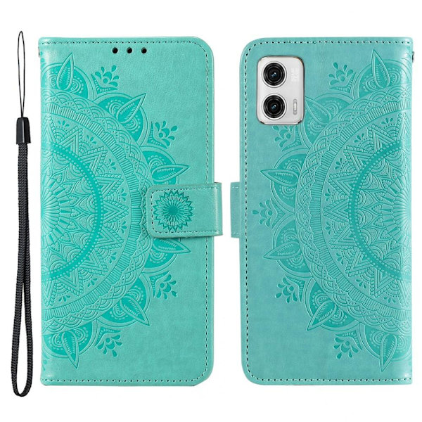 SKALO Motorola Moto G73 5G Mandala lompakkokotelo - Turkoosi Turquoise