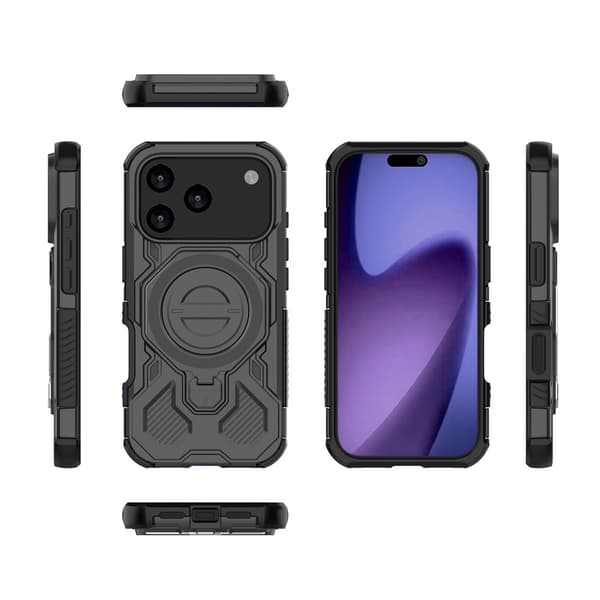 SKALO Armor Roterbar Ring Cover til iPhone 18 Pro Max - Sort Black