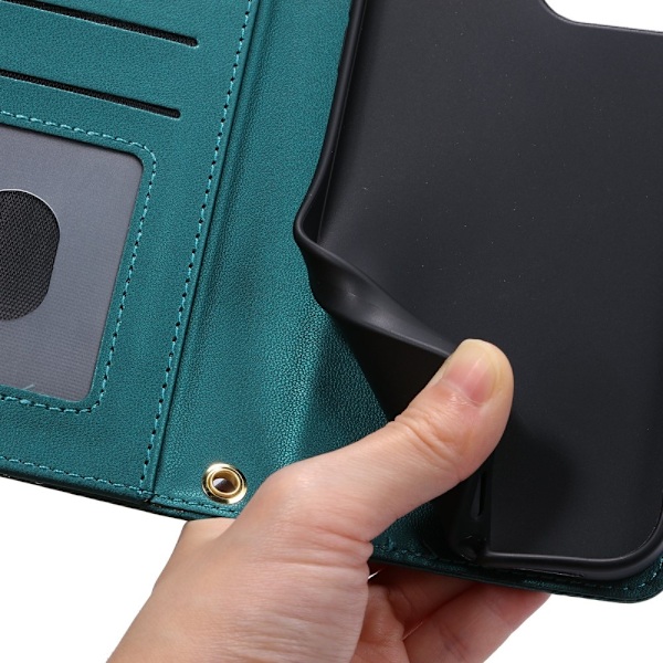 SKALO Samsung S25 Edge Quiltet Skulderrem Flip Cover - Grøn Green