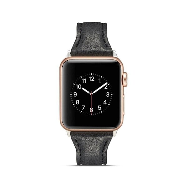 SKALO Smalt Läderarmband Apple Watch Series 7-9 41mm - Fler färger Svart